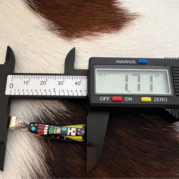 ❤️ Signed “RD” Native Zuni Inlaid Galaxy Sterling Kachina Cosmic Pendant 1.71”L - Picture 12 of 14